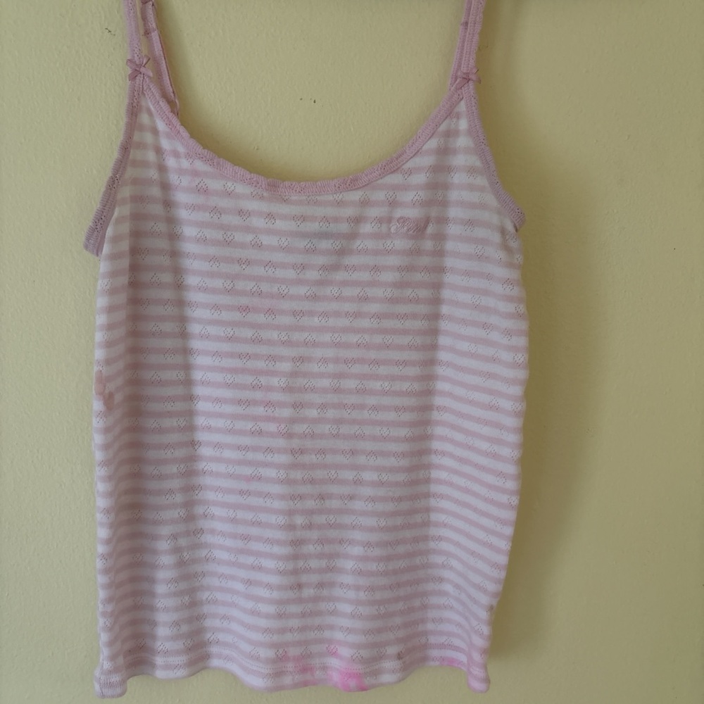 Victoria's Secret Pink and White Striped Tank Top